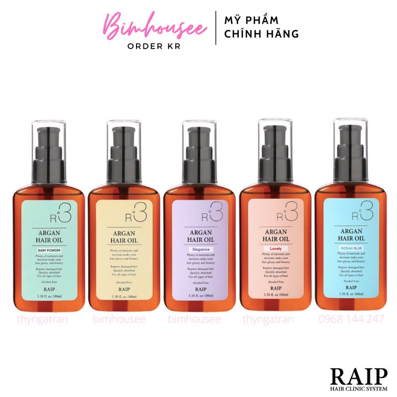  [Có bill] Dầu dưỡng tóc Argan oil Raip R3